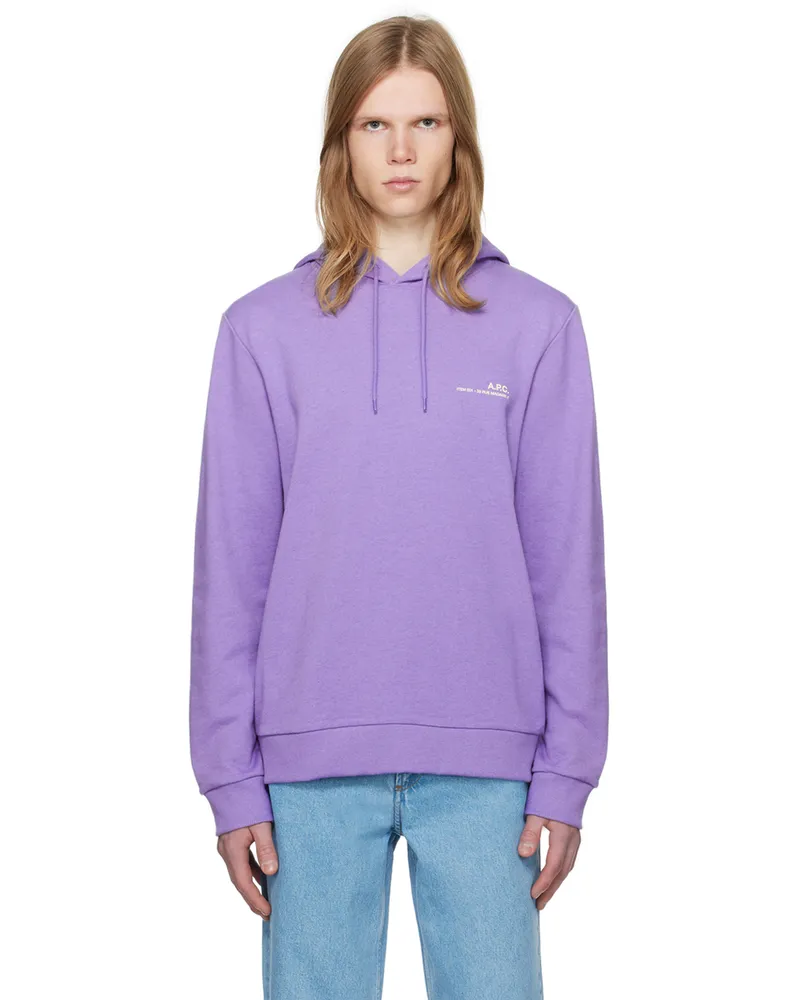 A.P.C. Purple Item H Hoodie Piq