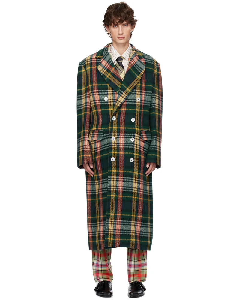 Vivienne Westwood Green Long Wreck Coat Aw24-m211