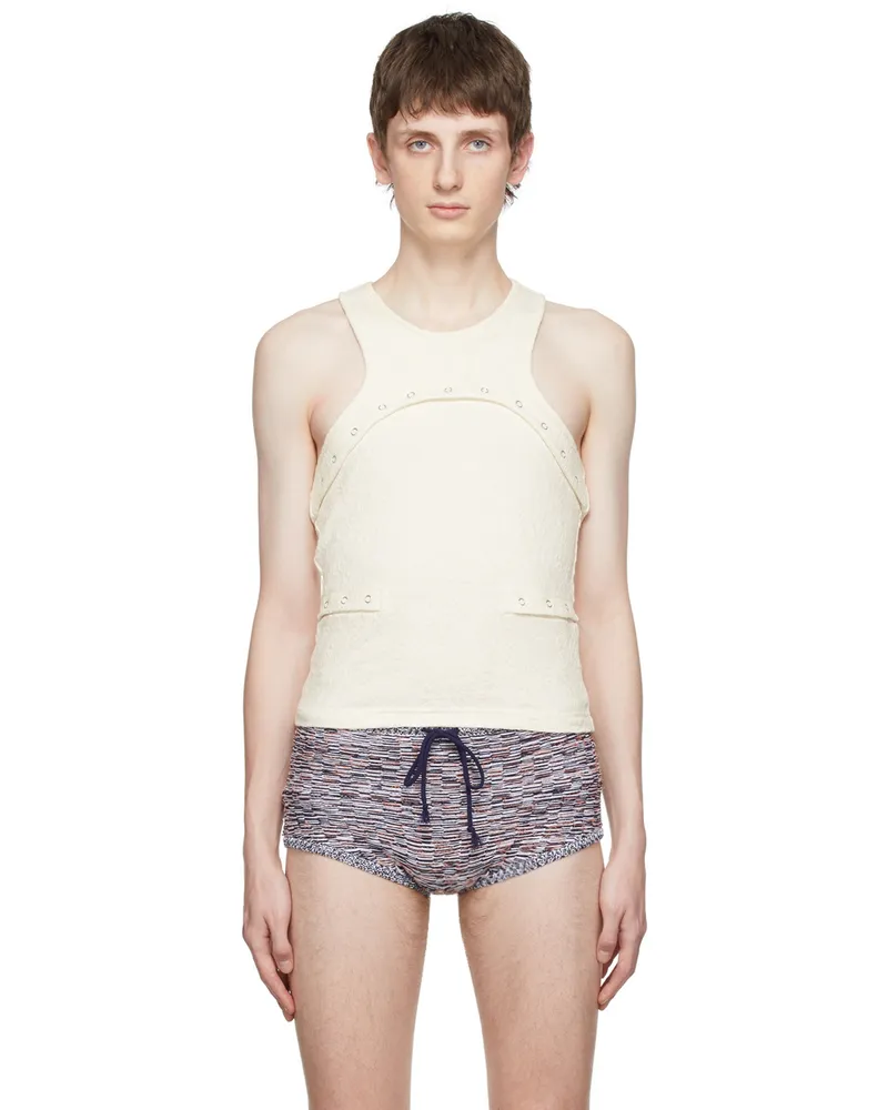 Eckhaus Latta Off-White Undone Tank Top Bone