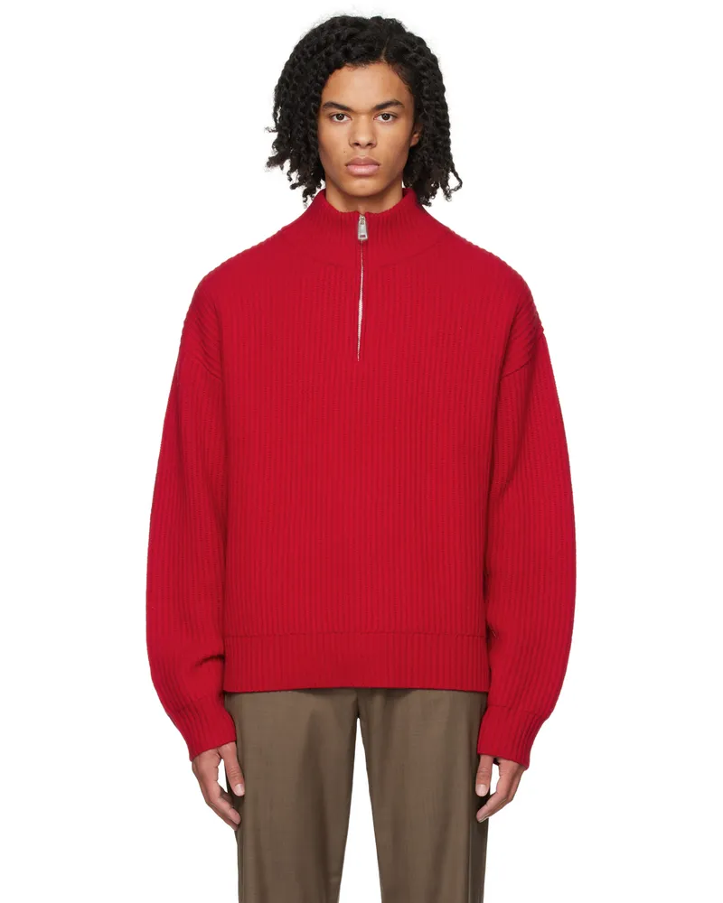 Wynn Hamlyn Red Half-Zip Sweater Red
