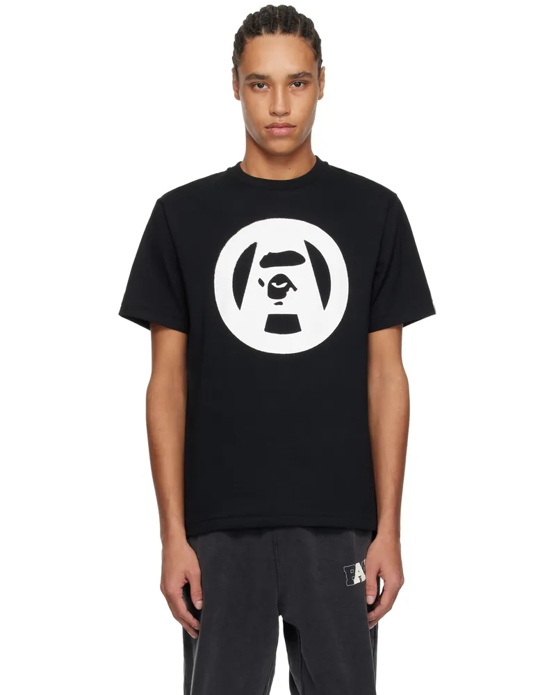 BAPE Black Stencil Circle Ape Face T-shirt Blk-black
