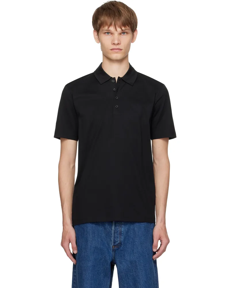HUGO BOSS Black Slim-Fit Mercerized Cotton Polo 001-black