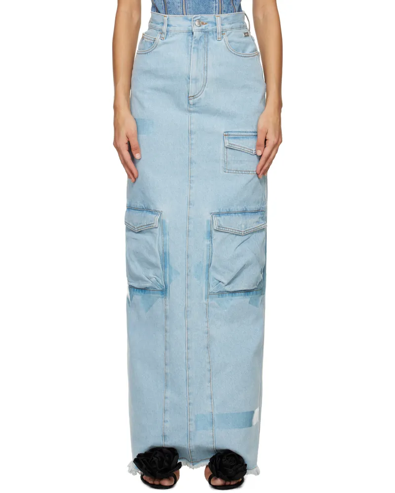 GCDS Blue Ultracargo Denim Maxi Skirt 75