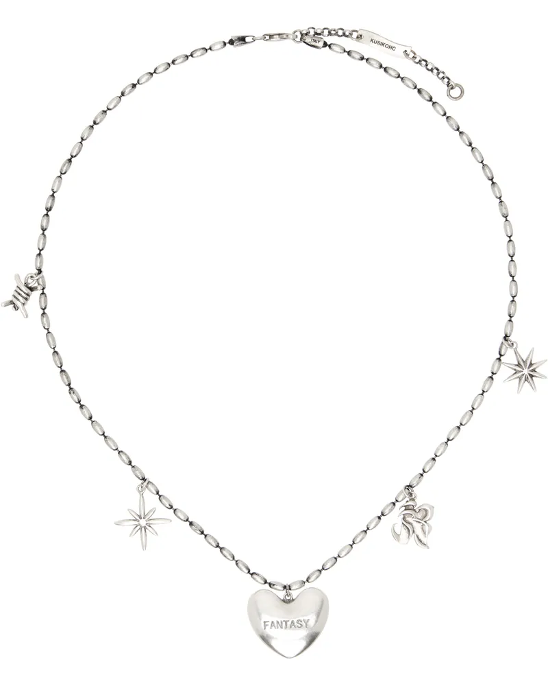 KUSIKOHC Silver Multi Charm Necklace Silver