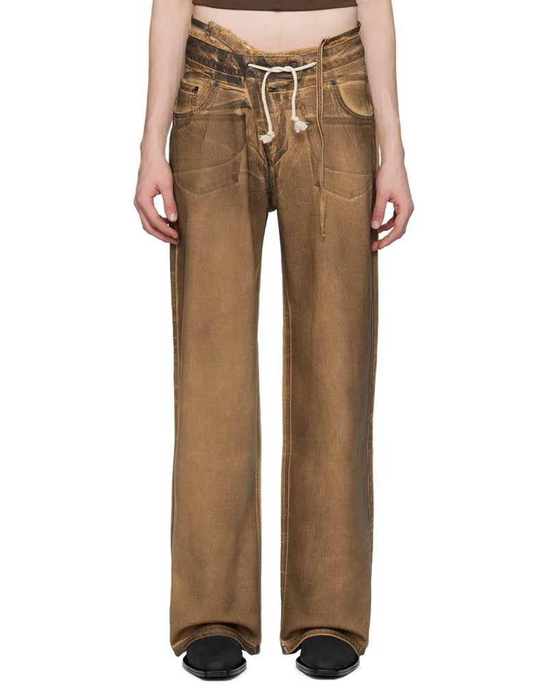 OTTOLINGER SSENSE Exclusive Brown Double Fold Jeans Brown