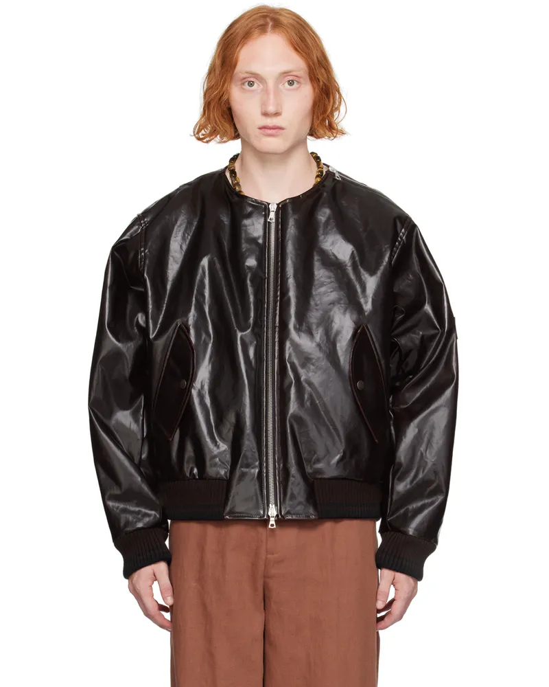 Dries van Noten Brown Zip Bomber Jacket 703