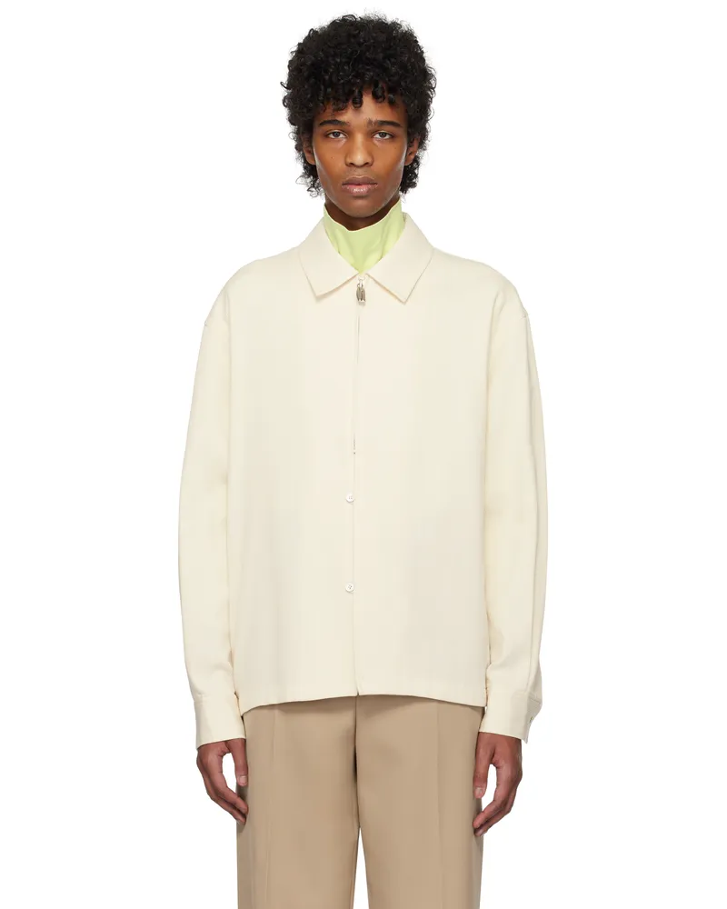 LE 17 SEPTEMBRE Beige Zip & Button Front Jacket Ivory