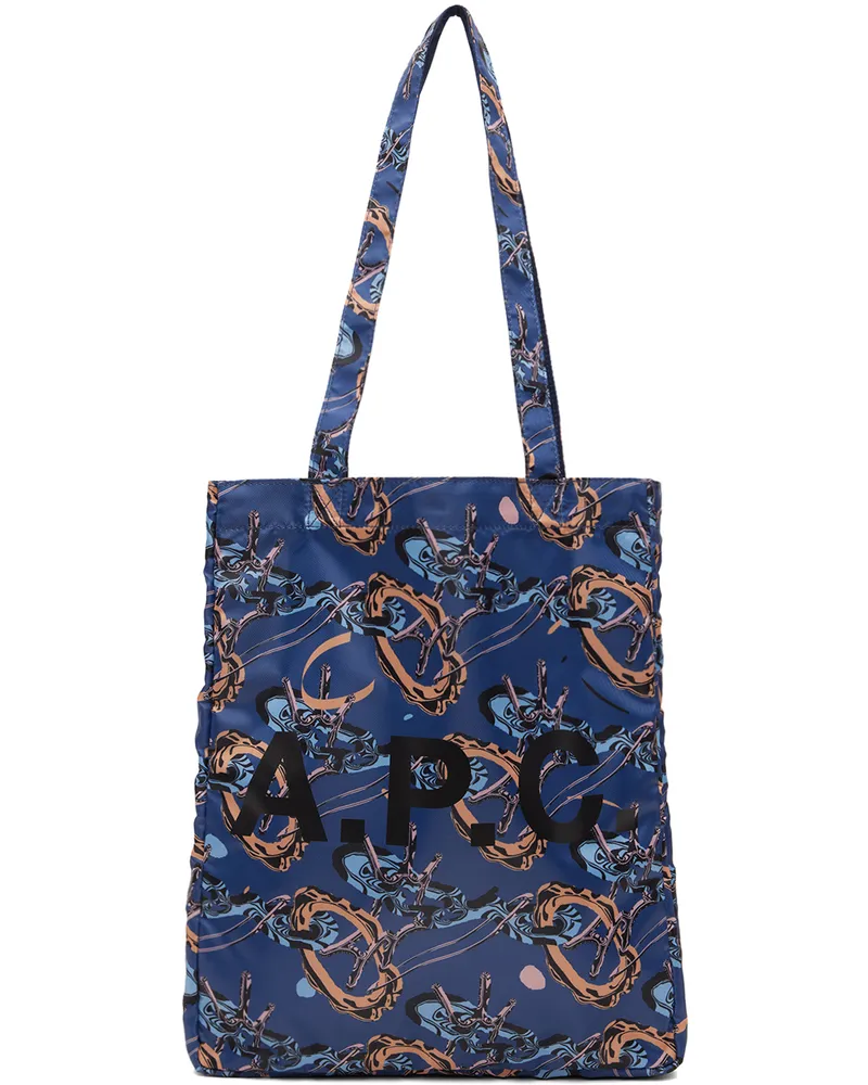 A.P.C. Blue Brain Dead Edition Lou Reversible Tote Iaa