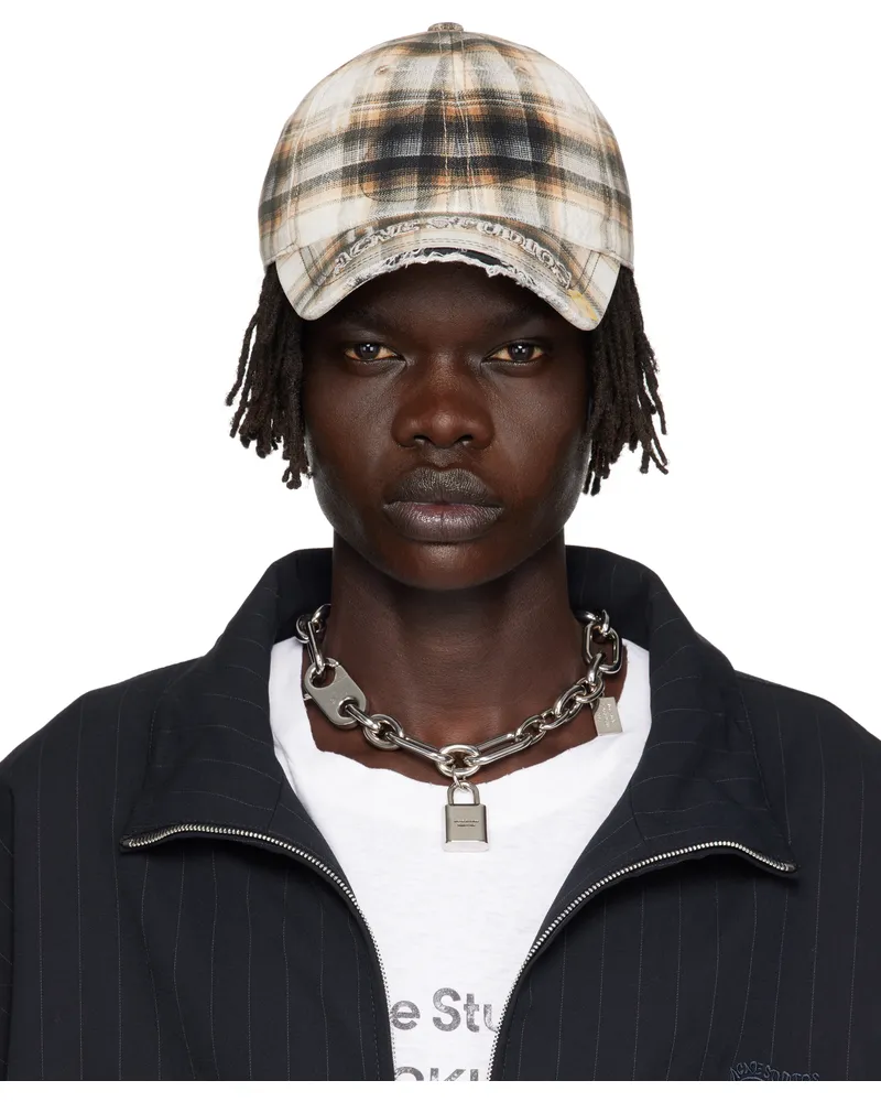 Acne Studios Beige & Black Distressed Cap Al4