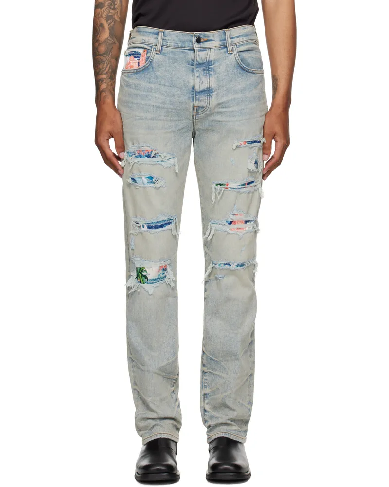 Amiri Blue Thrasher Slim Jeans Perfect