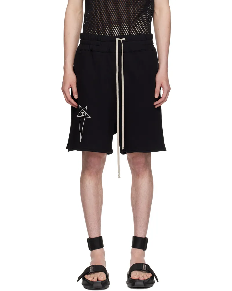 Rick Owens Black Champion Edition French Terry Shorts 09
