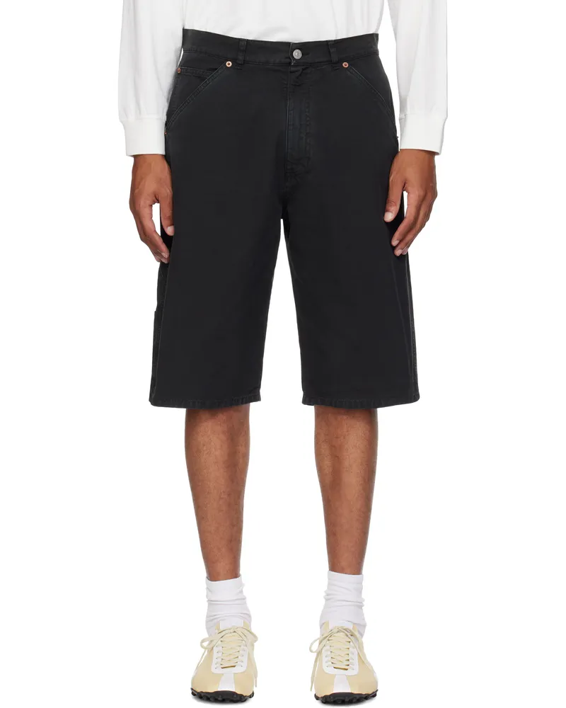 Maison Margiela Black Cotton Canvas Shorts 900
