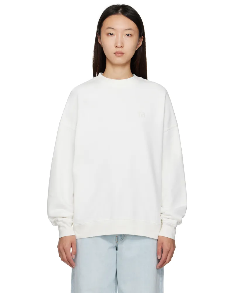 Anine Bing Off-White Miles Framed Monogram Sweatshirt Off