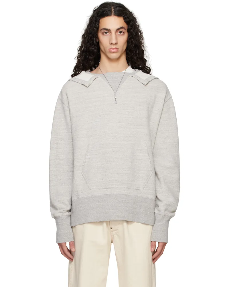 Maison Margiela Gray Stamp Logo Hoodie 856m