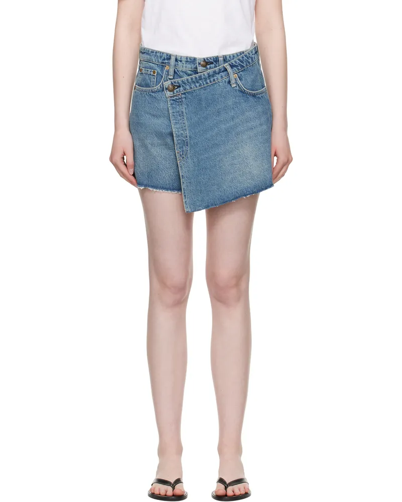 Rag & Bone Blue Belinda Denim Mini Skort Amity