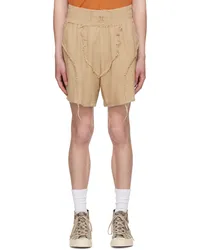 MISBHV Beige Jordan Barrett Edition Boxing Shorts Beige