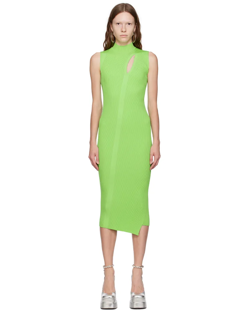 Versace Green Slashed Midi Dress 1gi10