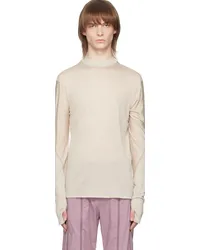 Post Archive Faction Beige Paneled Long Sleeve T-Shirt Warm