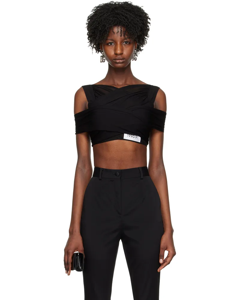Dolce & Gabbana Black Kim Kardashian Edition V-Neck Top N0000