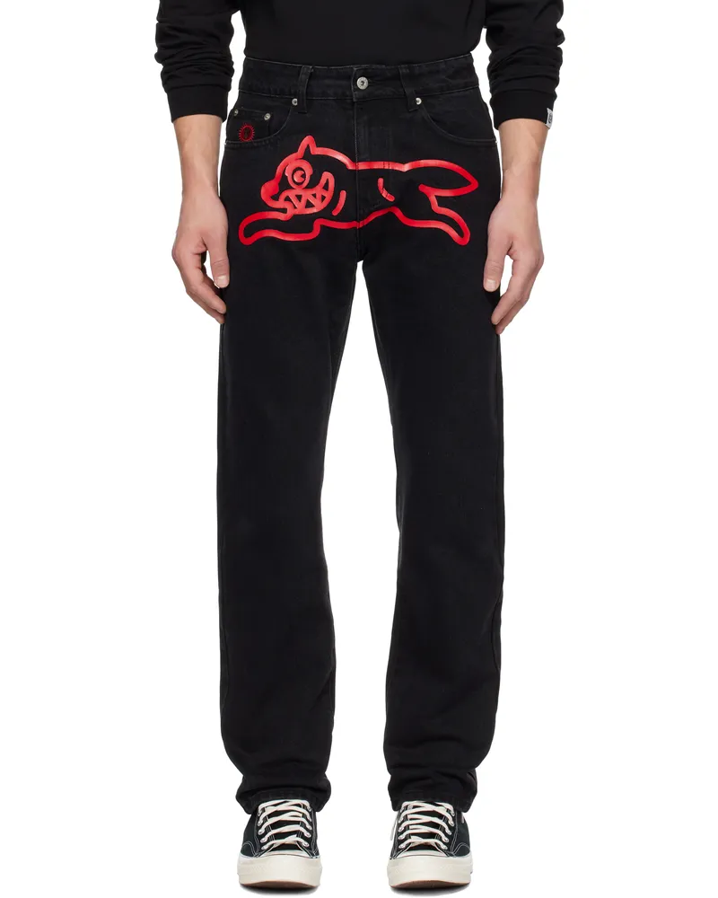 ICECREAM Black Running Dog Jeans Black