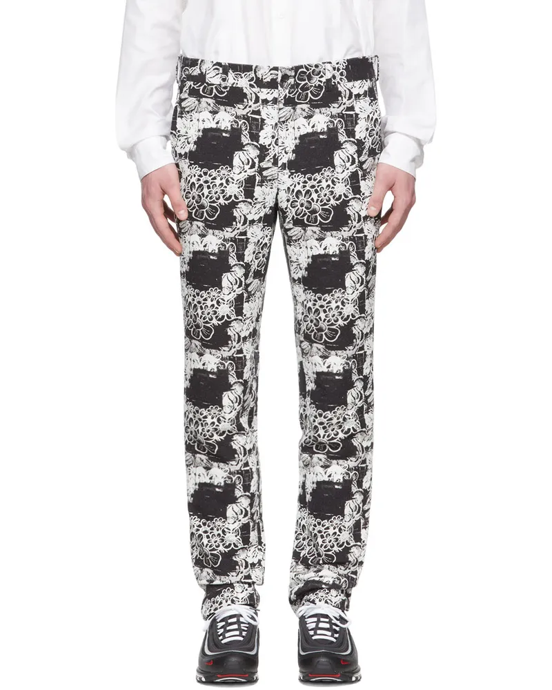Comme des Garçons Black & White Cotton Trousers 1