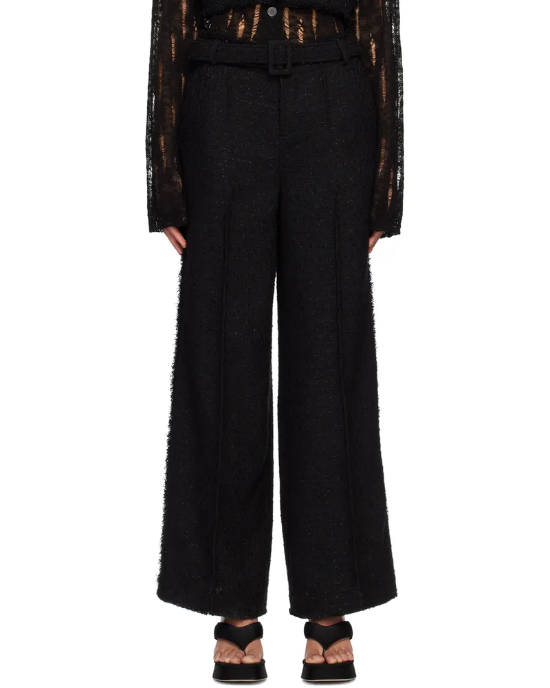 lesugiatelier Black Belted Trousers Black