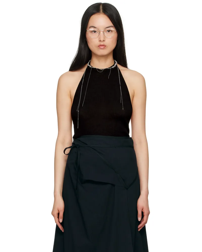 Christophe Lemaire Black Halter Tank Top Bk999