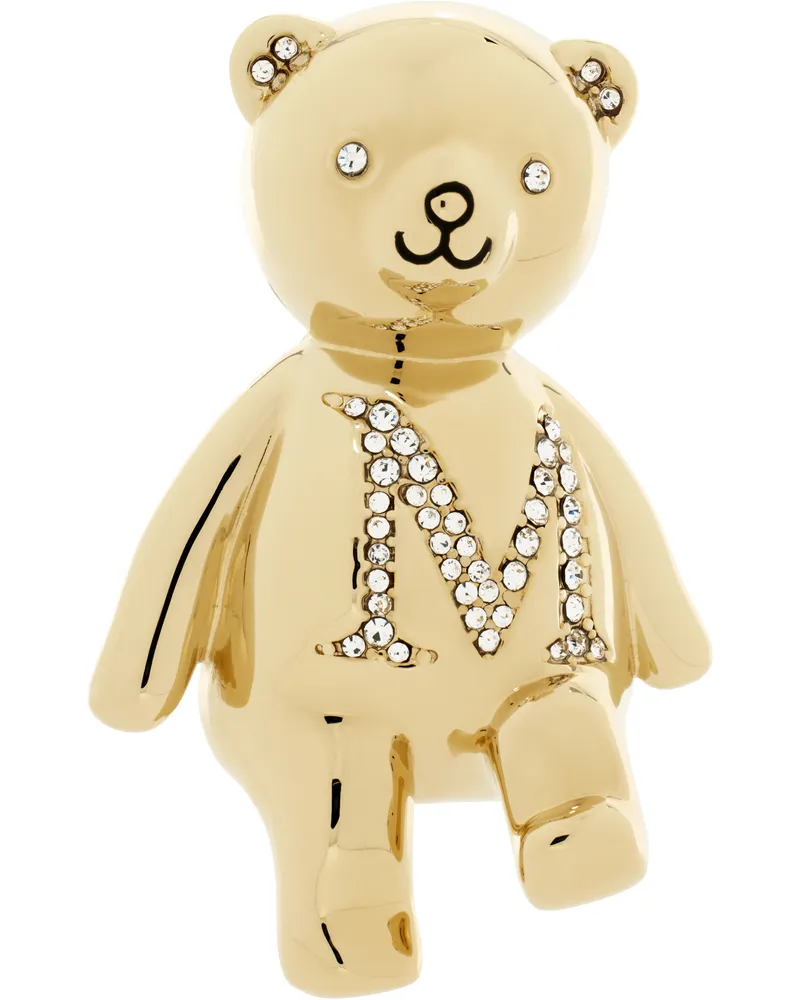Max Mara Gold Shiny Bear Brooch 002