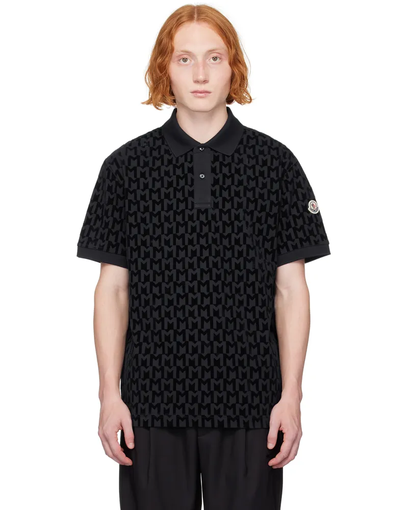 Moncler Navy Monogram Polo 77x
