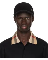 Burberry Black Corduroy Baseball Cap Black