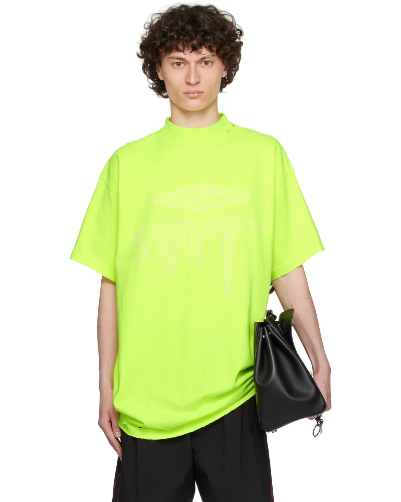 Balenciaga Yellow 3B Liquefied Oversized T-shirt 7870