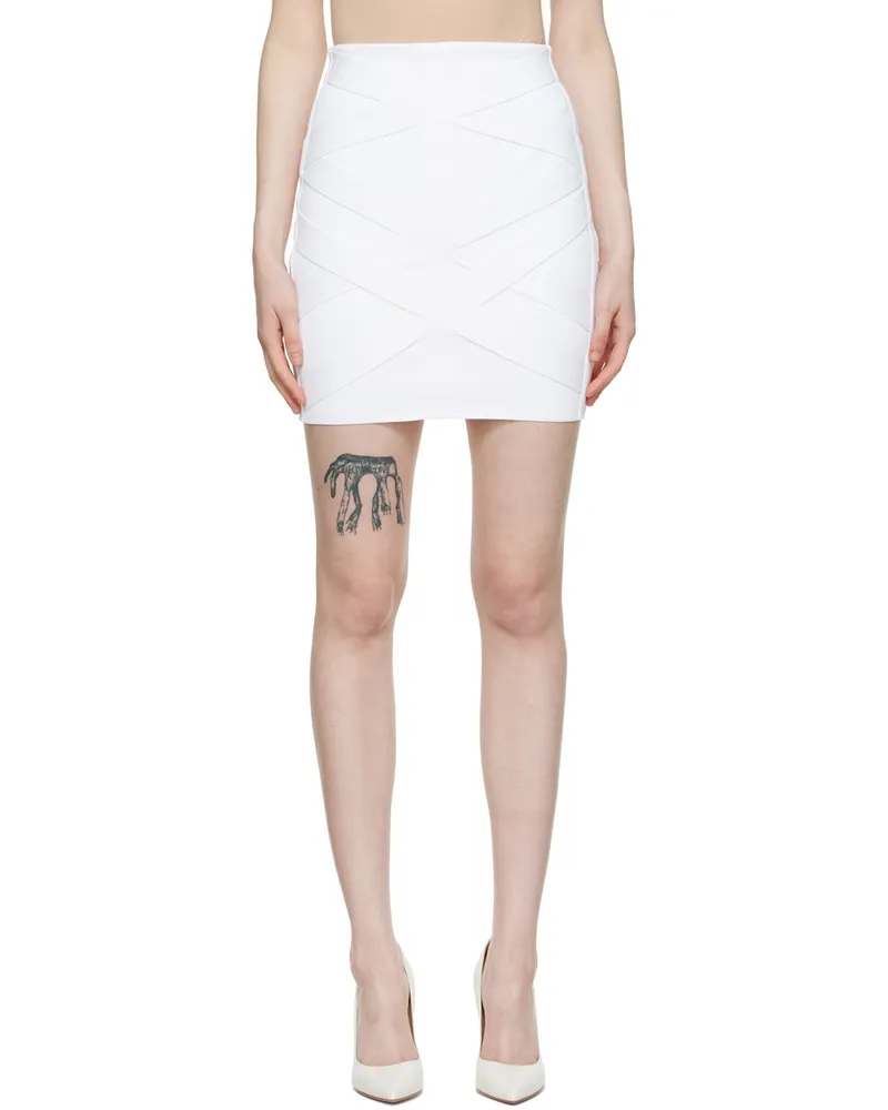 Balmain White Viscose Mini Skirt 0fa