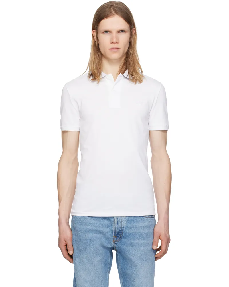 Lacoste White Slim Fit Branded Polo 001