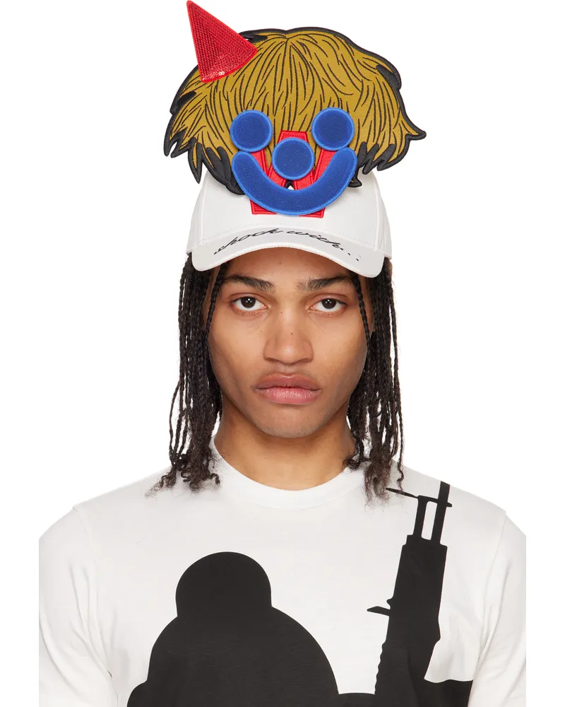 Walter van Beirendonck White Smiley Cap Comb.