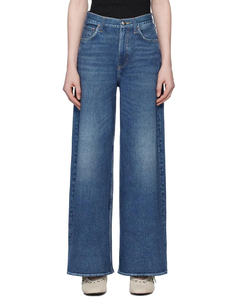 Rag & Bone Blue Miramar Terry Sofie Ankle-Length Jeans Grove