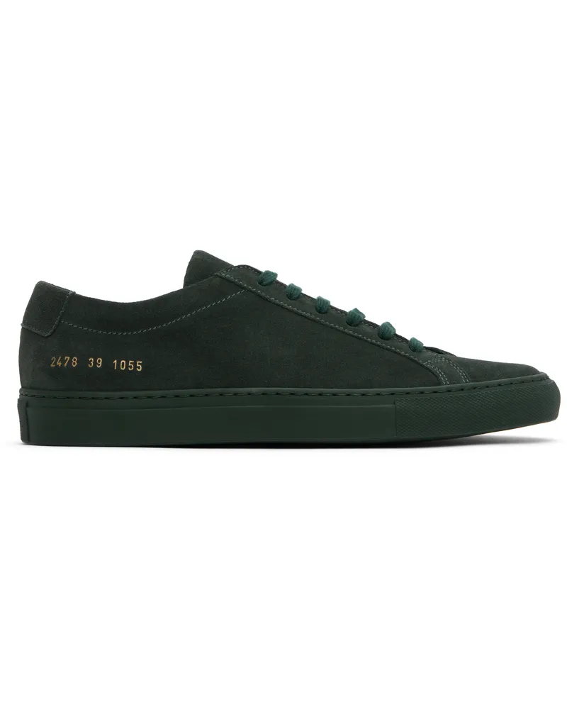 Common Projects Green Achilles Tonal Suede Sneakers 1055