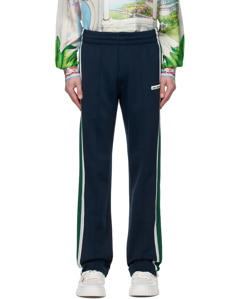 Casablanca Paris Navy Mesh Tape Track Pants Navy