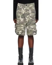 WE 11 DONE Khaki Camo Shorts Beige