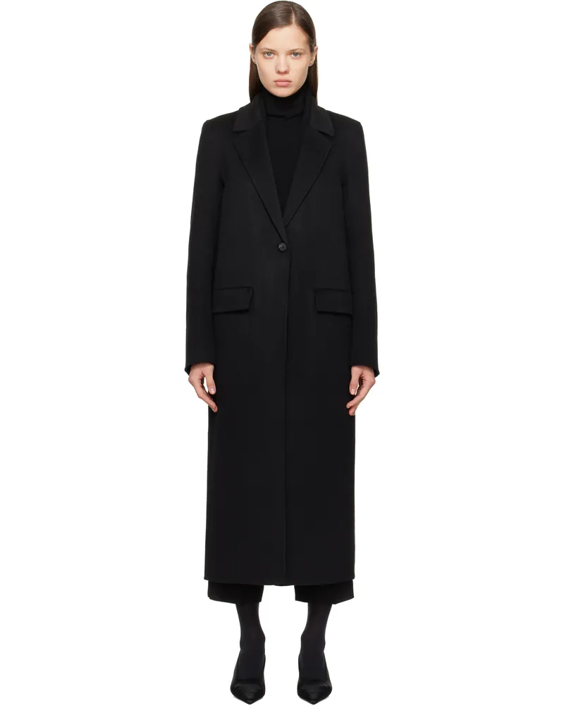 Totême Black Classic Doublé Coat Black