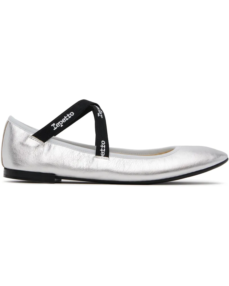 Repetto Silver Joana Mary Jane Ballerina Flats Argent