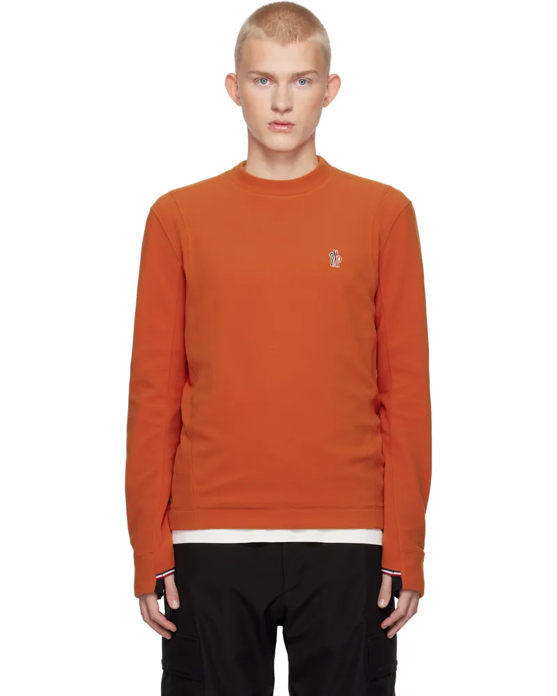 Moncler Orange Stretch Fleece Sweatshirt 385