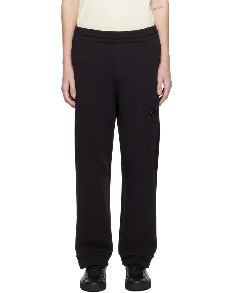 HUGO BOSS Black Stacked Logo Sweatpants 001-black