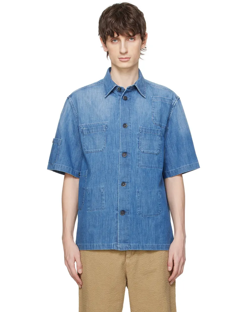 BARENA Blue Nodola Denim Shirt Sw