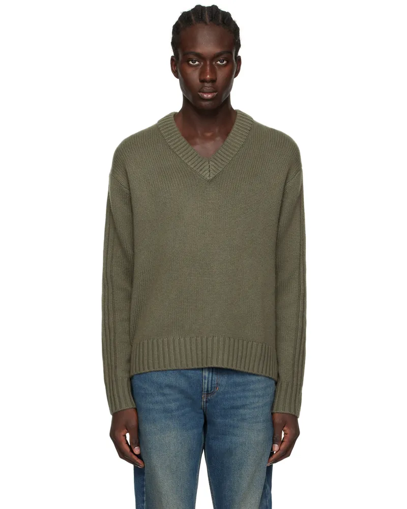 Lisa Yang Khaki 'The Loup' Sweater Fe