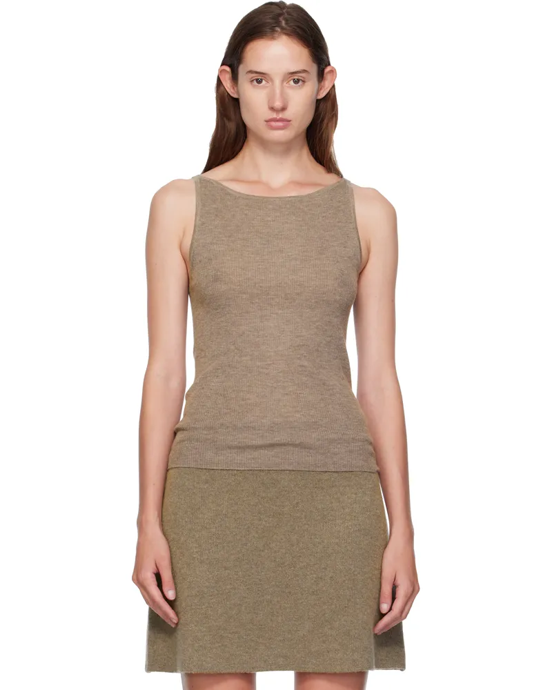 Lisa Yang Taupe Lynette Tank Top Deep