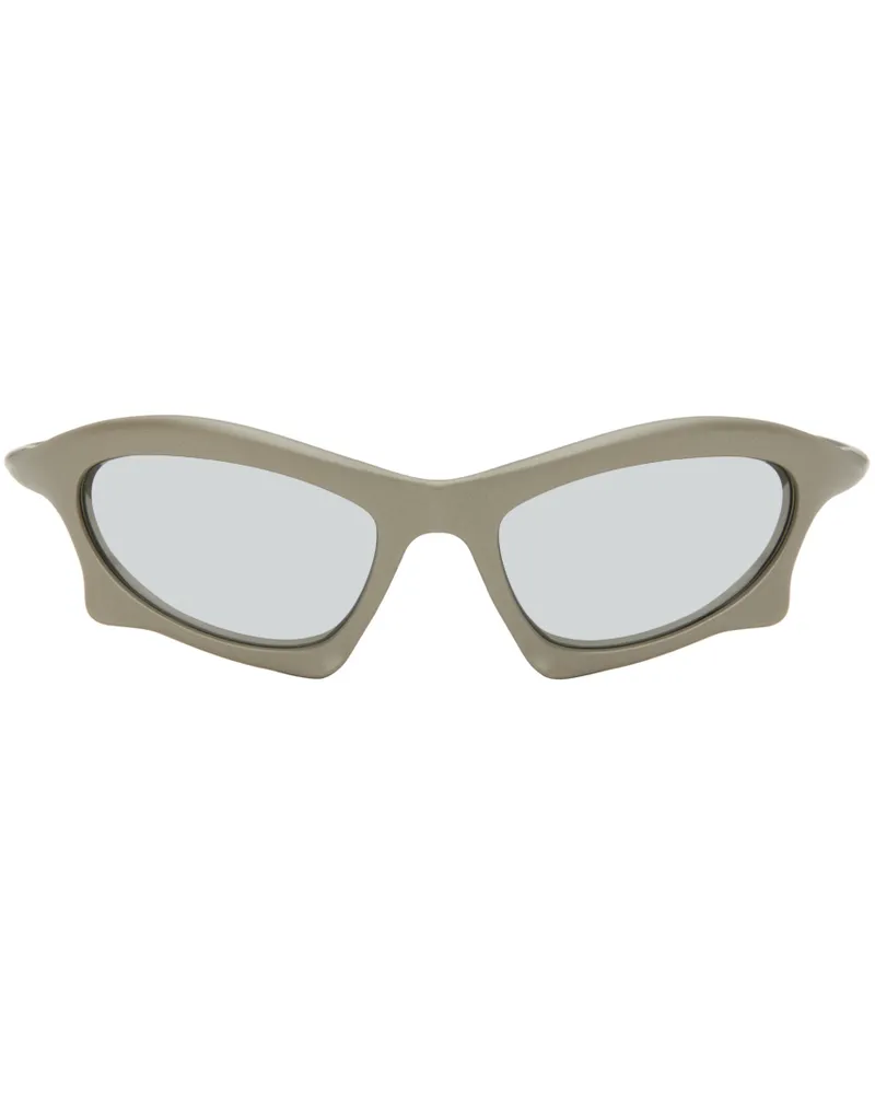 Balenciaga Gray Bat Rectangle Sunglasses 002