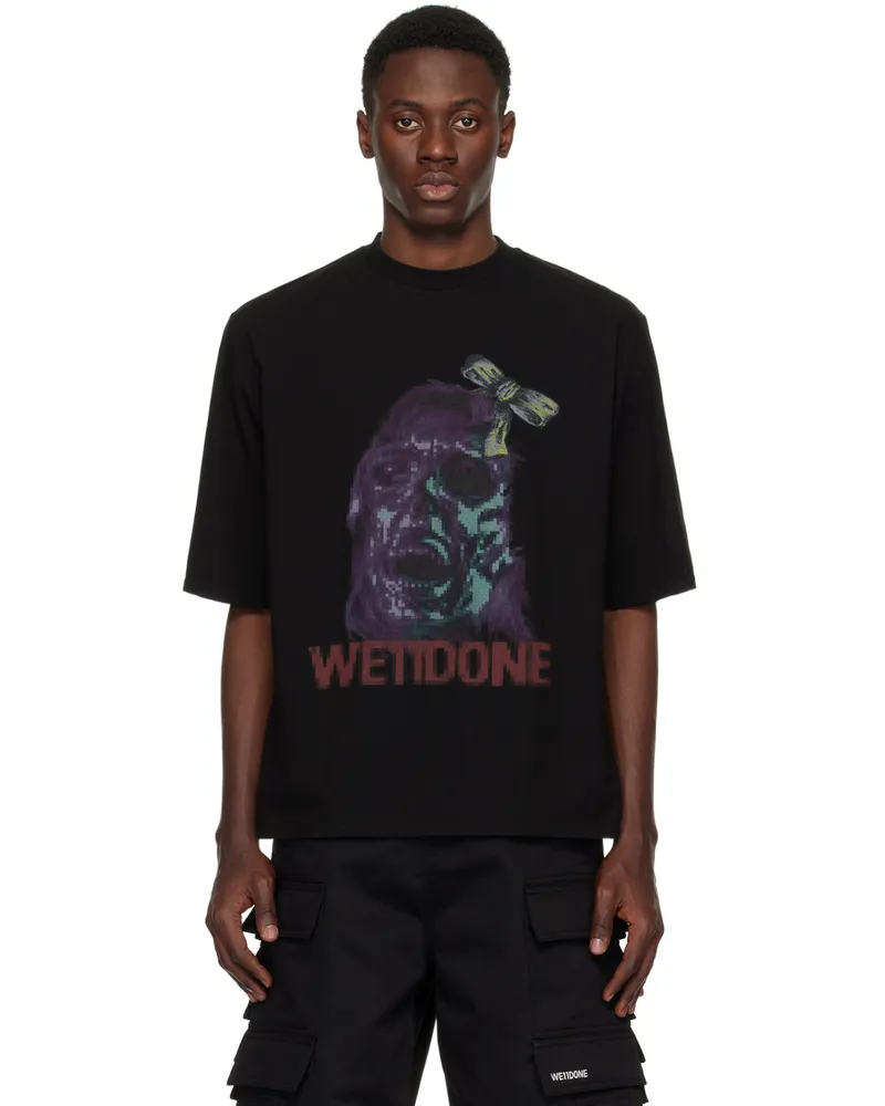 WE 11 DONE Black Printed T-Shirt Black