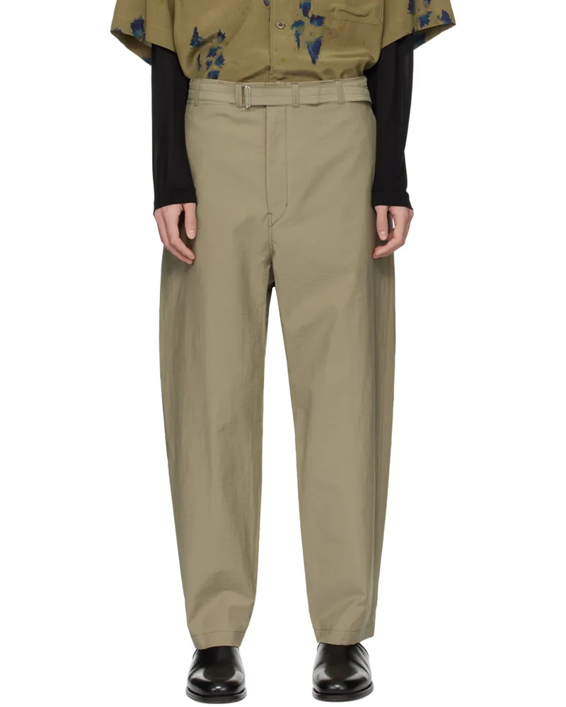 Christophe Lemaire Khaki Belted Trousers Gr641