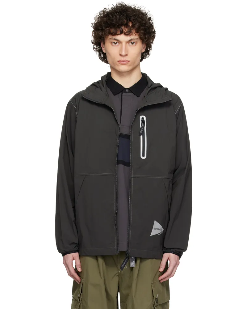 and wander Gray Gramicci Edition Brushed Nylon Jacket Charcoal