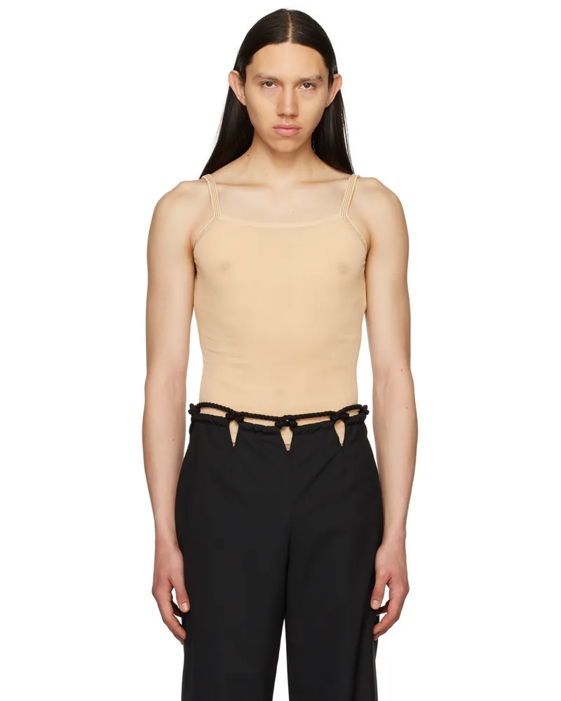 Dion Lee Beige Semi-Sheer Tank Top Sand